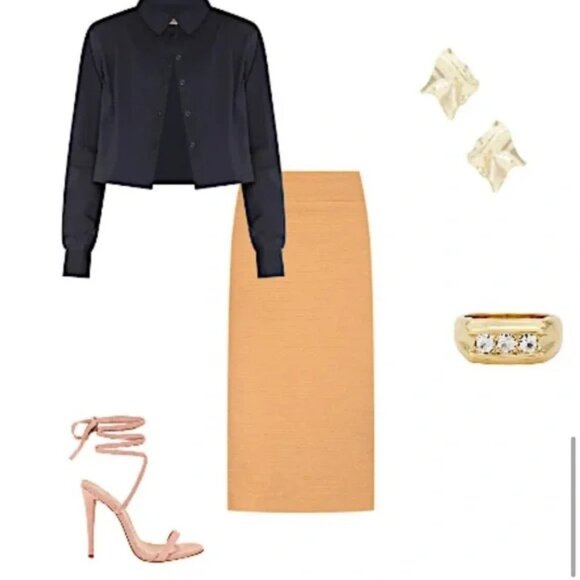 Anthropologie Shashi "Carre" Large Gold Wavy Earrings - with beautiful gift 🎁 - Picture 4 of 6